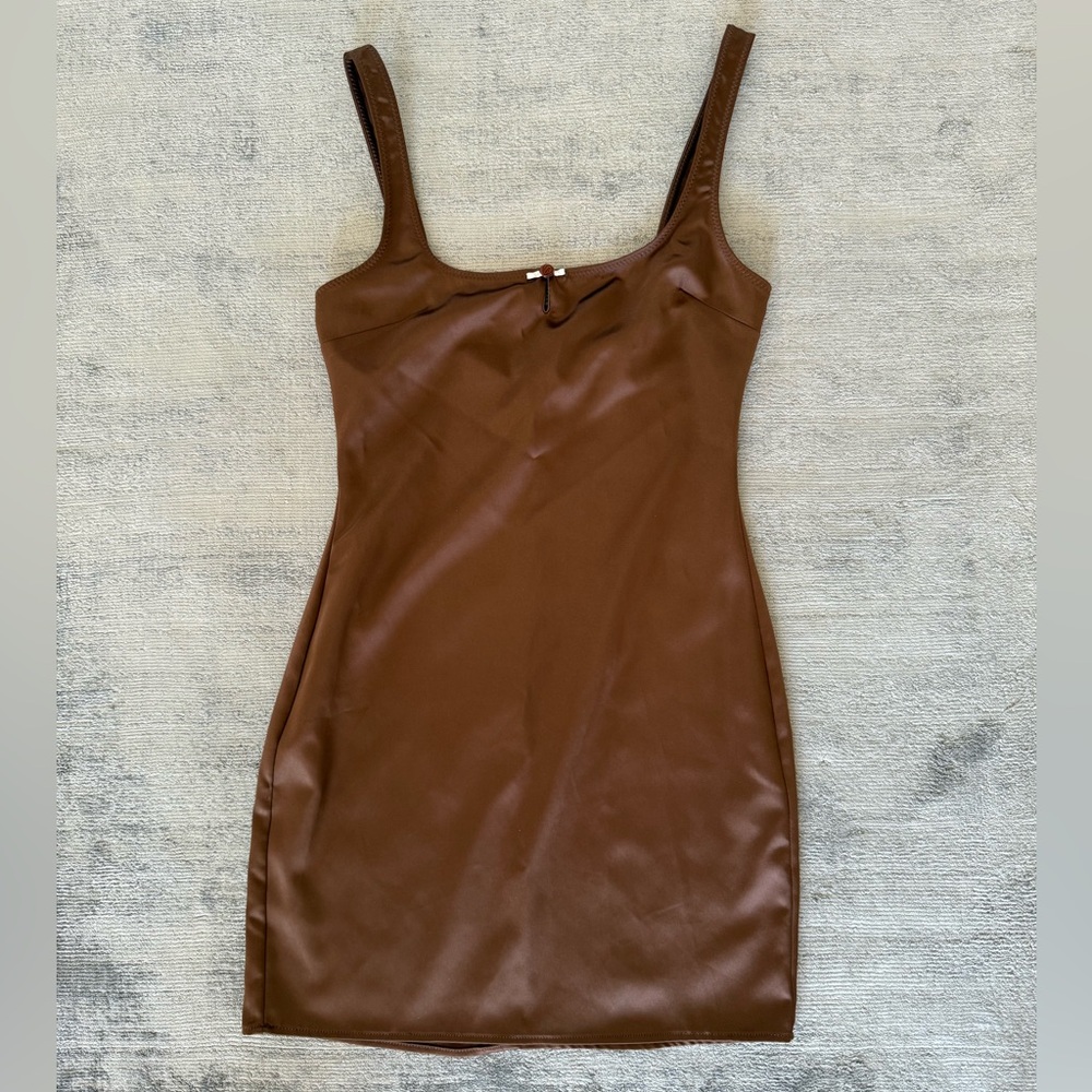 Zara Chocolate Satin Dress